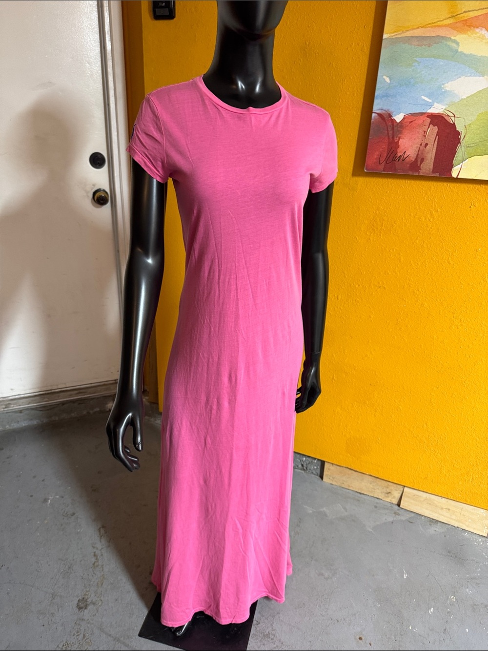 Pre-Owned Polo Ralph Lauren Pink Short-Sleeve T-Shirt Maxi Dress (Sz M)